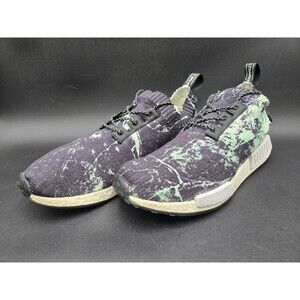 Adidas NMD R1 STLT Primeknit Shoes Mens Size 12 Black Green Marble Boost BB7996